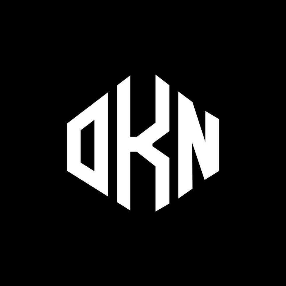 design de logotipo de carta okn com forma de polígono. okn polígono e design de logotipo em forma de cubo. okn hexágono modelo de logotipo de vetor cores brancas e pretas. okn monograma, logotipo de negócios e imóveis.