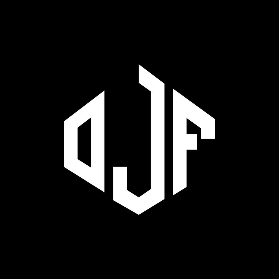 design de logotipo de carta ojf com forma de polígono. ojf polígono e design de logotipo em forma de cubo. ojf hexágono modelo de logotipo de vetor cores brancas e pretas. ojf monograma, logotipo de negócios e imóveis.