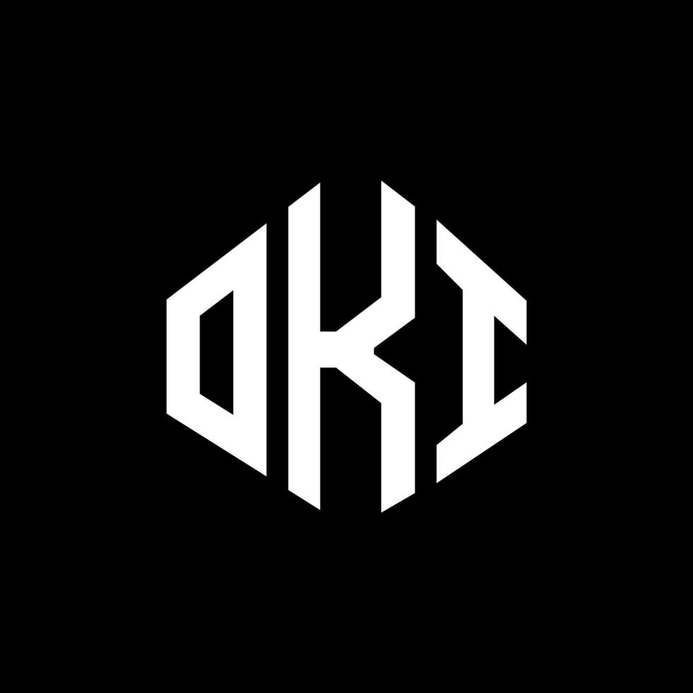 design de logotipo de carta oki com forma de polígono. oki polígono e design de logotipo em forma de cubo. modelo de logotipo de vetor oki hexágono cores brancas e pretas. oki monograma, logotipo de negócios e imóveis.