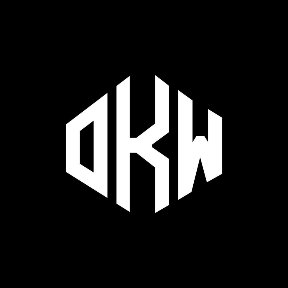 design de logotipo de carta okw com forma de polígono. okw polígono e design de logotipo em forma de cubo. okw modelo de logotipo de vetor hexágono cores brancas e pretas. okw monograma, logotipo de negócios e imóveis.