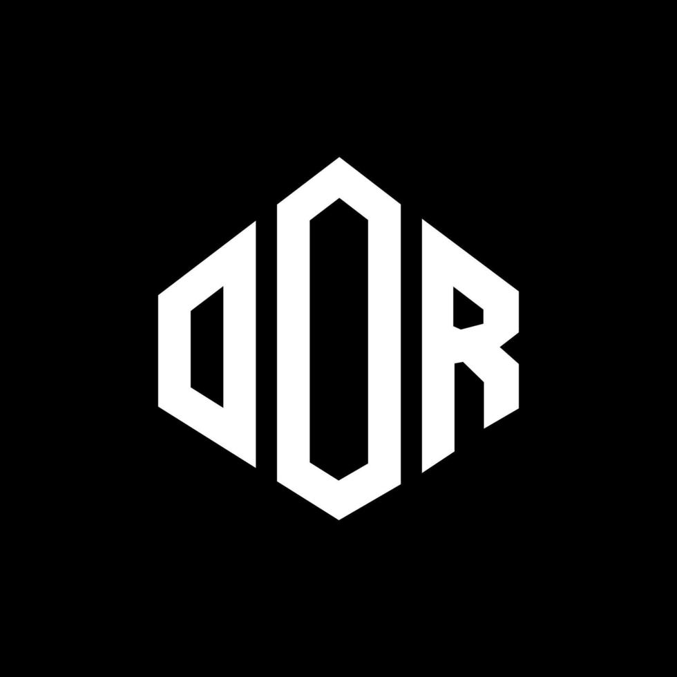 design de logotipo de carta oor com forma de polígono. oor design de logotipo em forma de polígono e cubo. oor modelo de logotipo de vetor hexágono cores brancas e pretas. oor monograma, logotipo de negócios e imóveis.