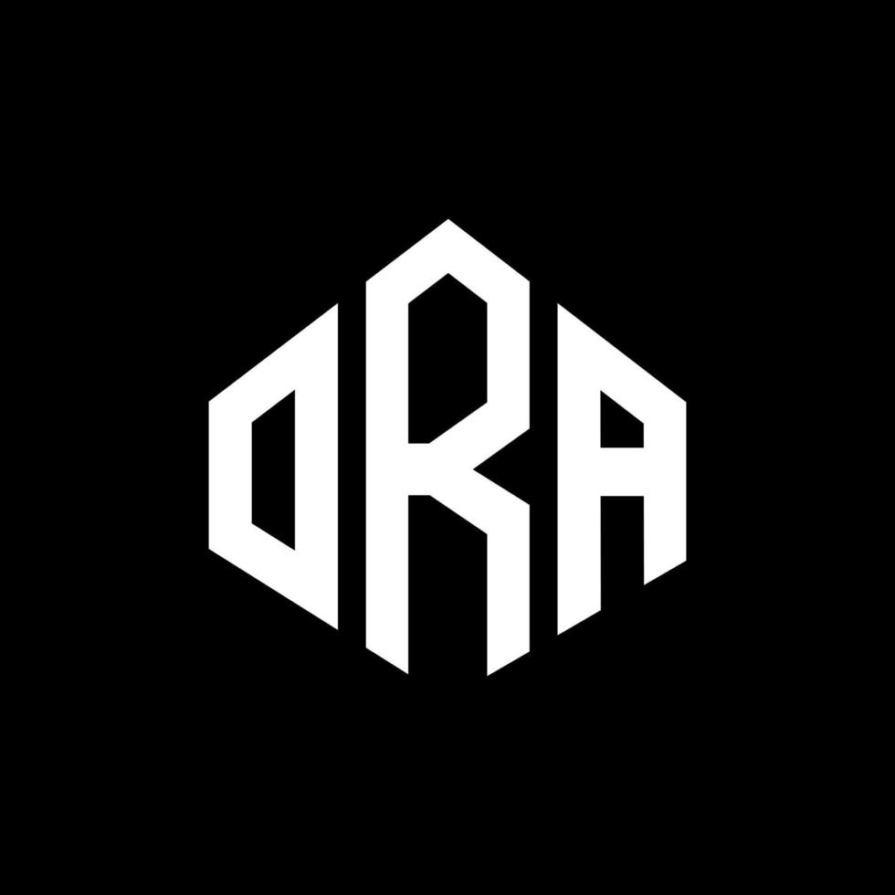 ora design de logotipo de carta com forma de polígono. ora polígono e design de logotipo em forma de cubo. ora hexágono modelo de logotipo de vetor cores brancas e pretas. ora monograma, logotipo de negócios e imóveis.