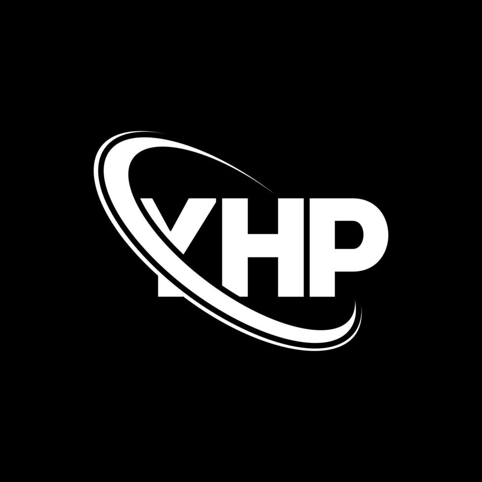 logotipo yhp. carta hp. design de logotipo de letra yhp. iniciais do logotipo yhp vinculados ao círculo e ao logotipo do monograma em maiúsculas. tipografia yhp para marca de tecnologia, negócios e imóveis. vetor