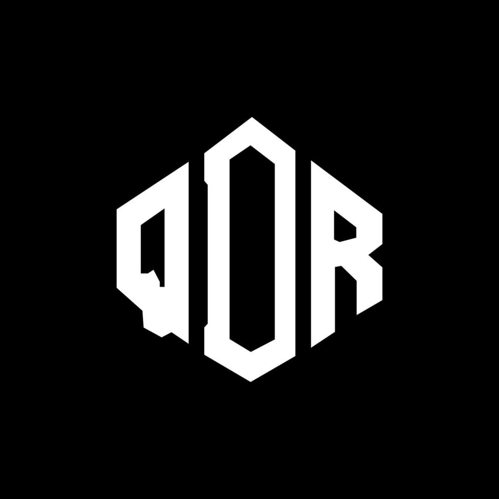 design de logotipo de letra qdr com forma de polígono. qdr polígono e design de logotipo em forma de cubo. qdr hexagon vector logo template cores brancas e pretas. monograma qdr, logotipo comercial e imobiliário.