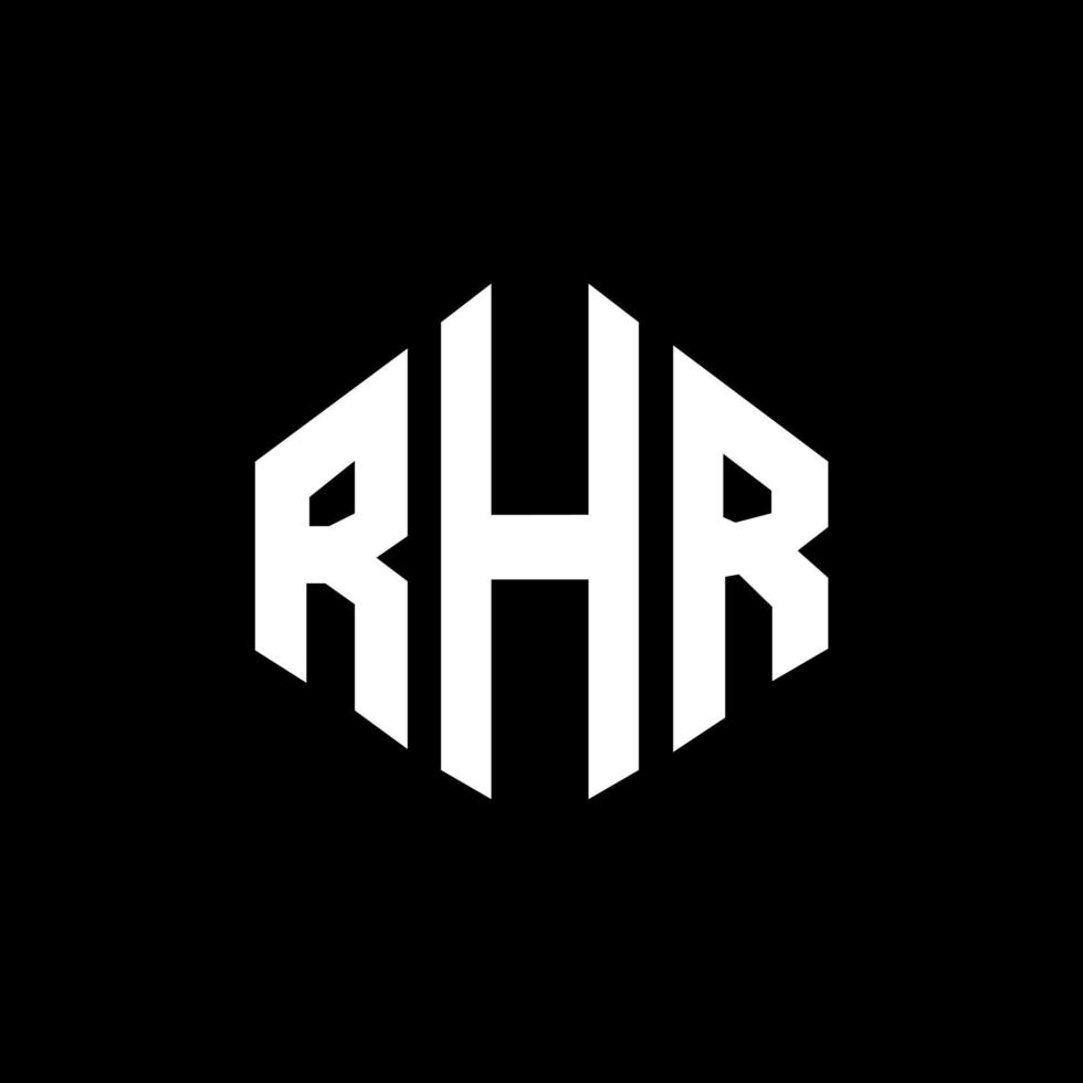 design de logotipo de carta rhr com forma de polígono. rhr polígono e design de logotipo em forma de cubo. modelo de logotipo de vetor hexágono rhr cores brancas e pretas. rhr monograma, logotipo de negócios e imóveis.