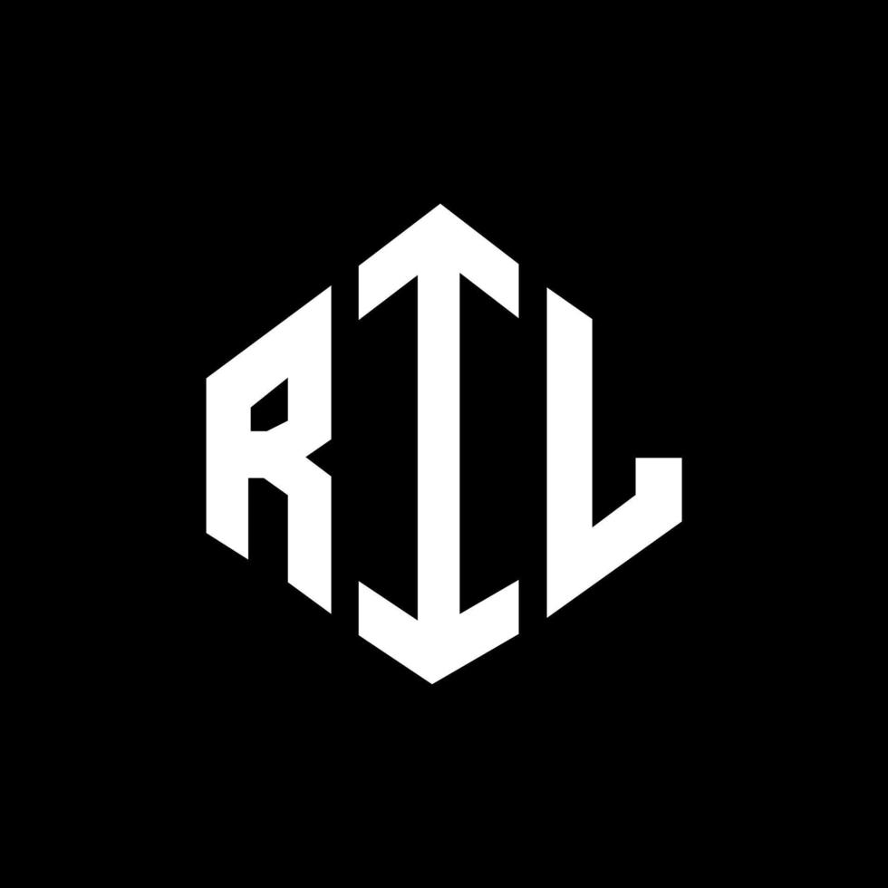 design de logotipo de letra ril com forma de polígono. ril polígono e design de logotipo em forma de cubo. ril hexágono modelo de logotipo de vetor cores brancas e pretas. ril monograma, logotipo de negócios e imóveis.