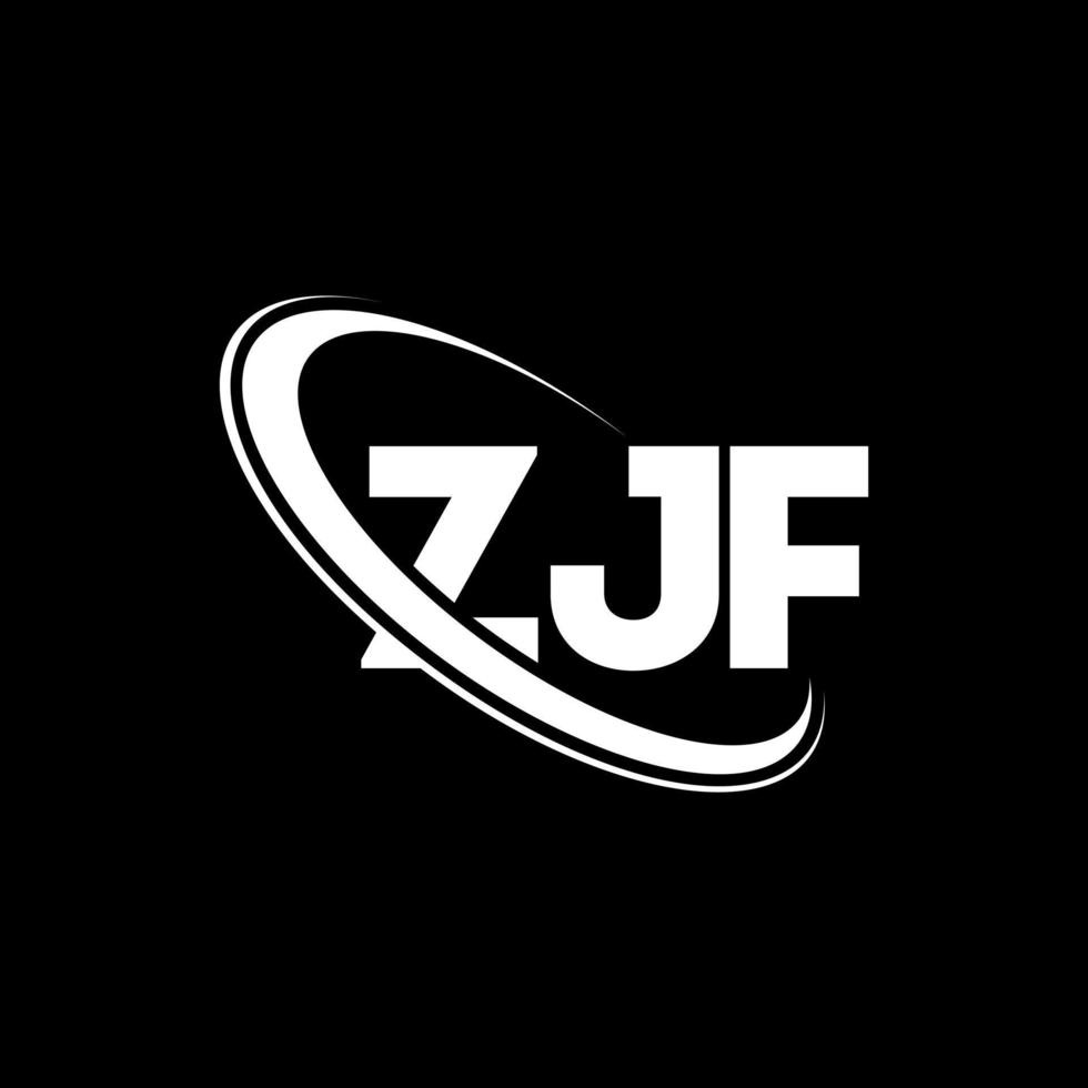 logotipo zjf. carta zjf. design de logotipo de letra zjf. iniciais zjf logotipo ligado com círculo e logotipo monograma maiúsculo. tipografia zjf para tecnologia, negócios e marca imobiliária. vetor