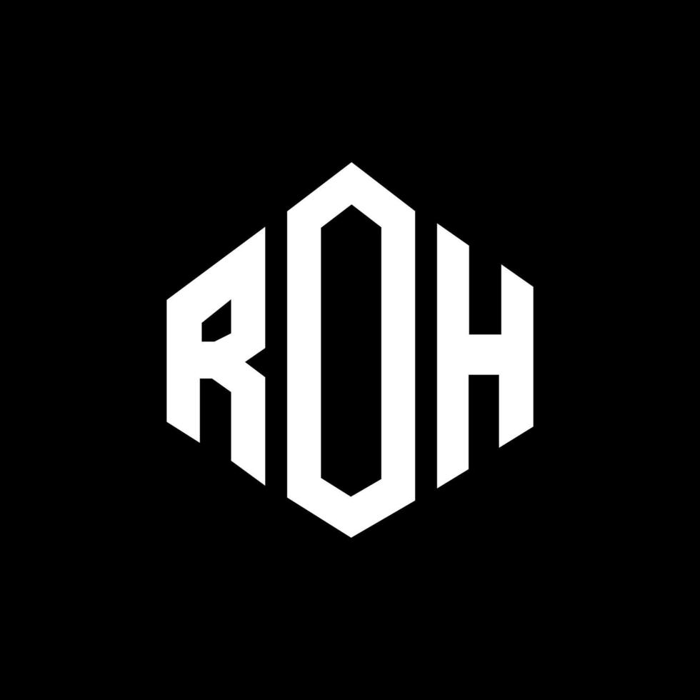 design de logotipo de carta roh com forma de polígono. roh polígono e design de logotipo em forma de cubo. Roh hexágono modelo de logotipo de vetor cores brancas e pretas. monograma roh, logotipo de negócios e imóveis.