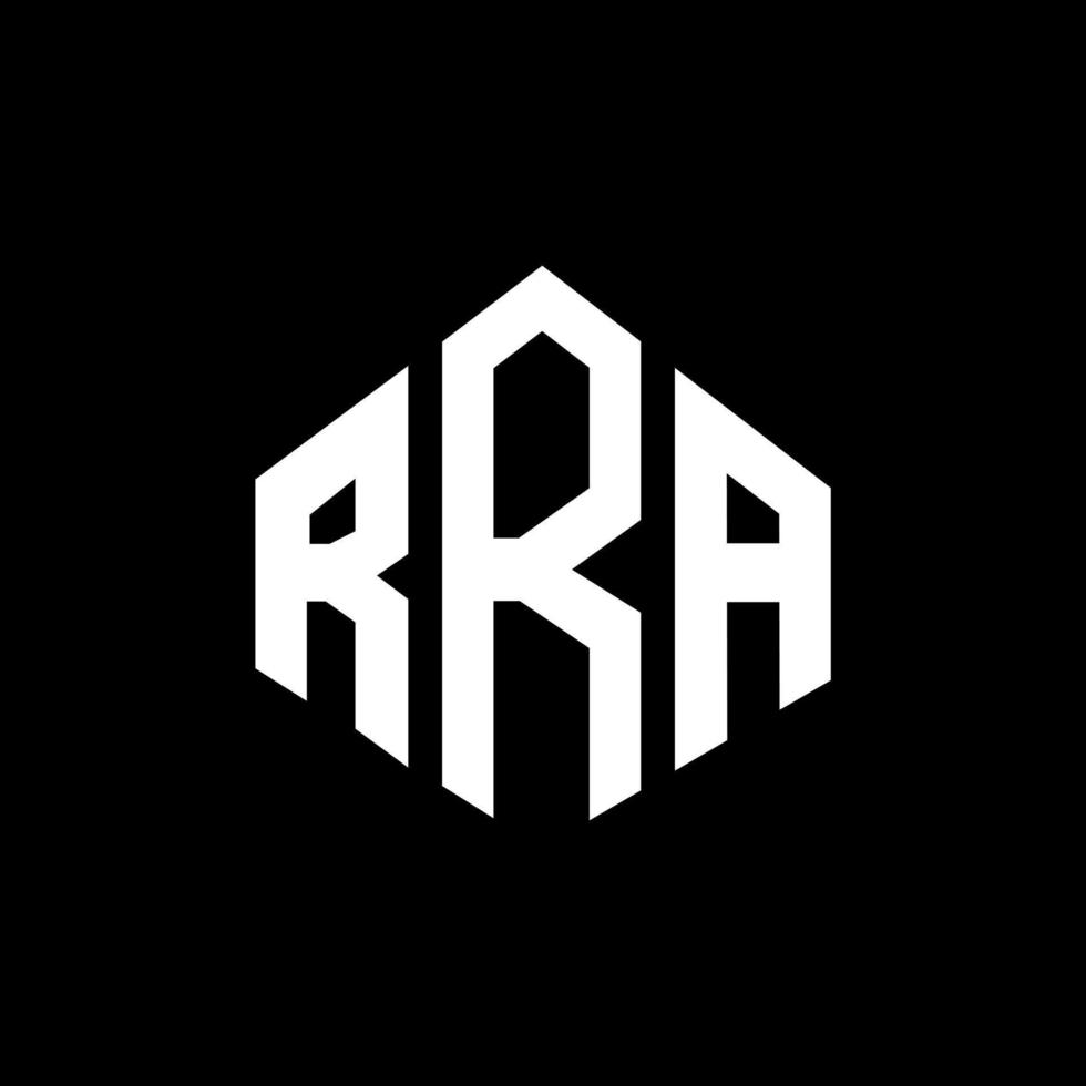 design de logotipo de carta rra com forma de polígono. rra polígono e design de logotipo em forma de cubo. rra hexágono modelo de logotipo de vetor cores brancas e pretas. rra monograma, logotipo de negócios e imóveis.