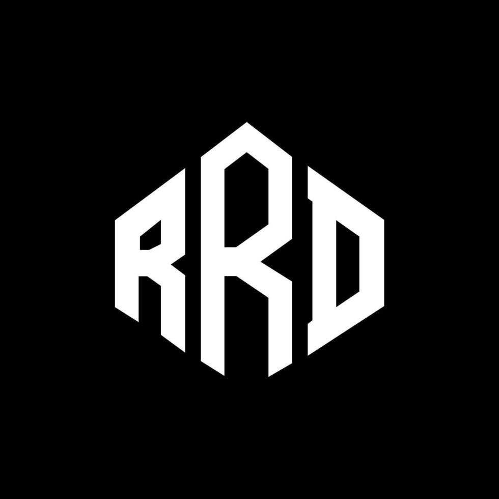 design de logotipo de carta rrd com forma de polígono. rrd polígono e design de logotipo em forma de cubo. rrd modelo de logotipo de vetor hexágono cores brancas e pretas. rrd monograma, logotipo de negócios e imóveis.