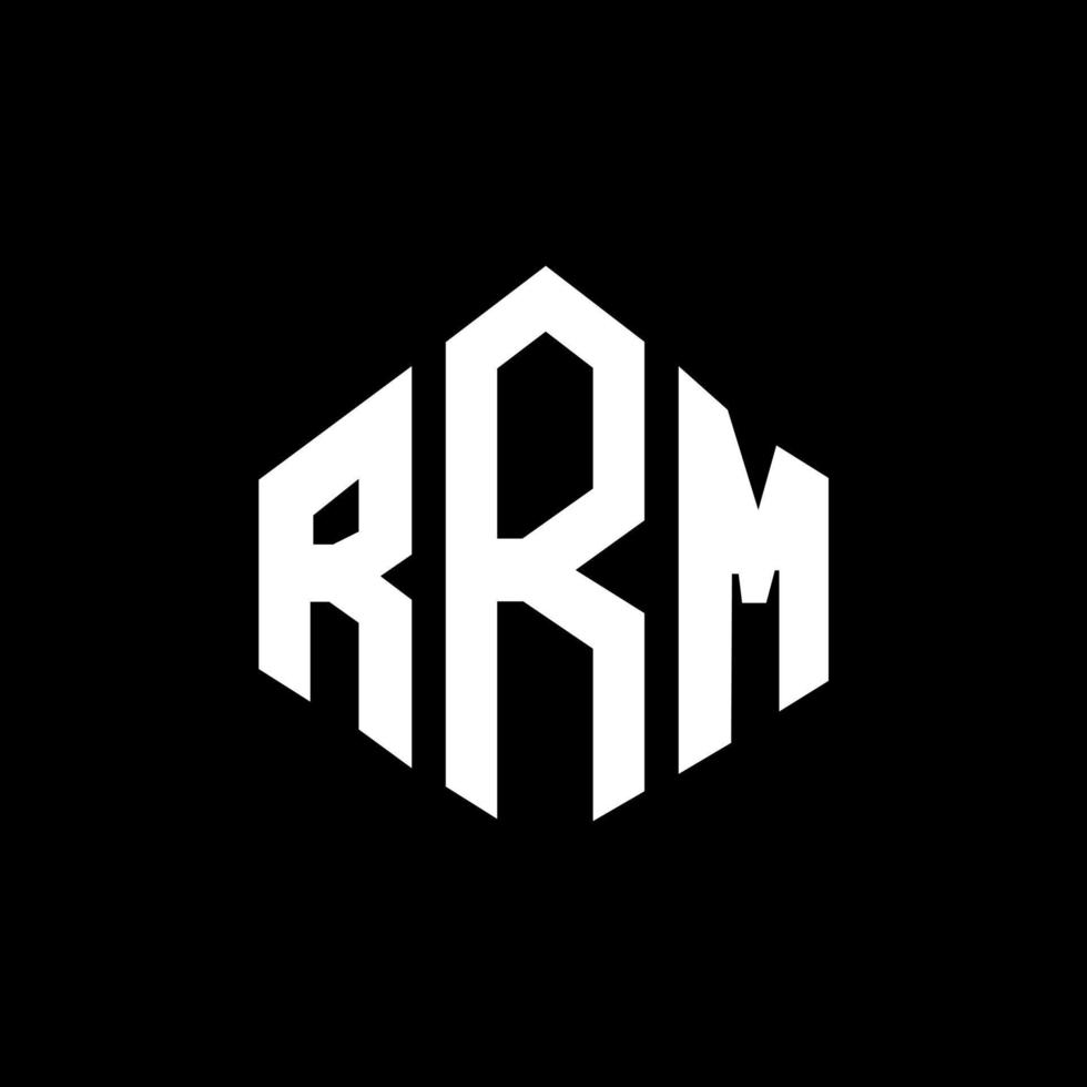 design de logotipo de carta rrm com forma de polígono. rrm polígono e design de logotipo em forma de cubo. modelo de logotipo de vetor hexágono rrm cores brancas e pretas. rrm monograma, logotipo de negócios e imóveis.