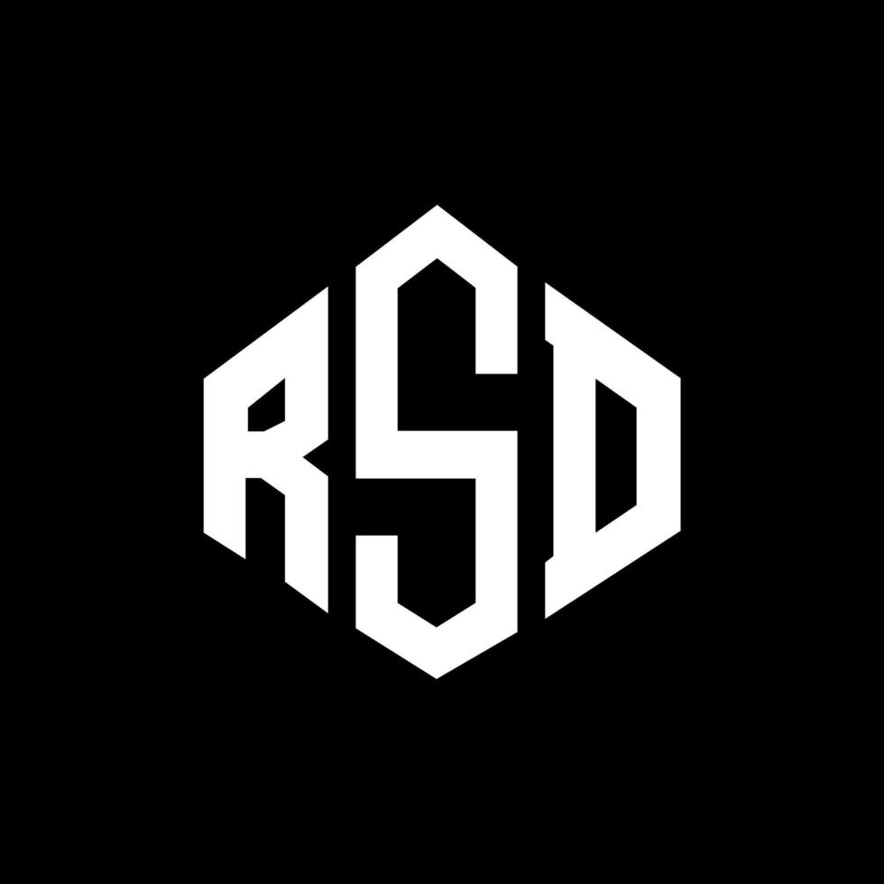 design de logotipo de carta rsd com forma de polígono. rsd polígono e design de logotipo em forma de cubo. modelo de logotipo de vetor hexágono rsd cores brancas e pretas. rsd monograma, logotipo de negócios e imóveis.