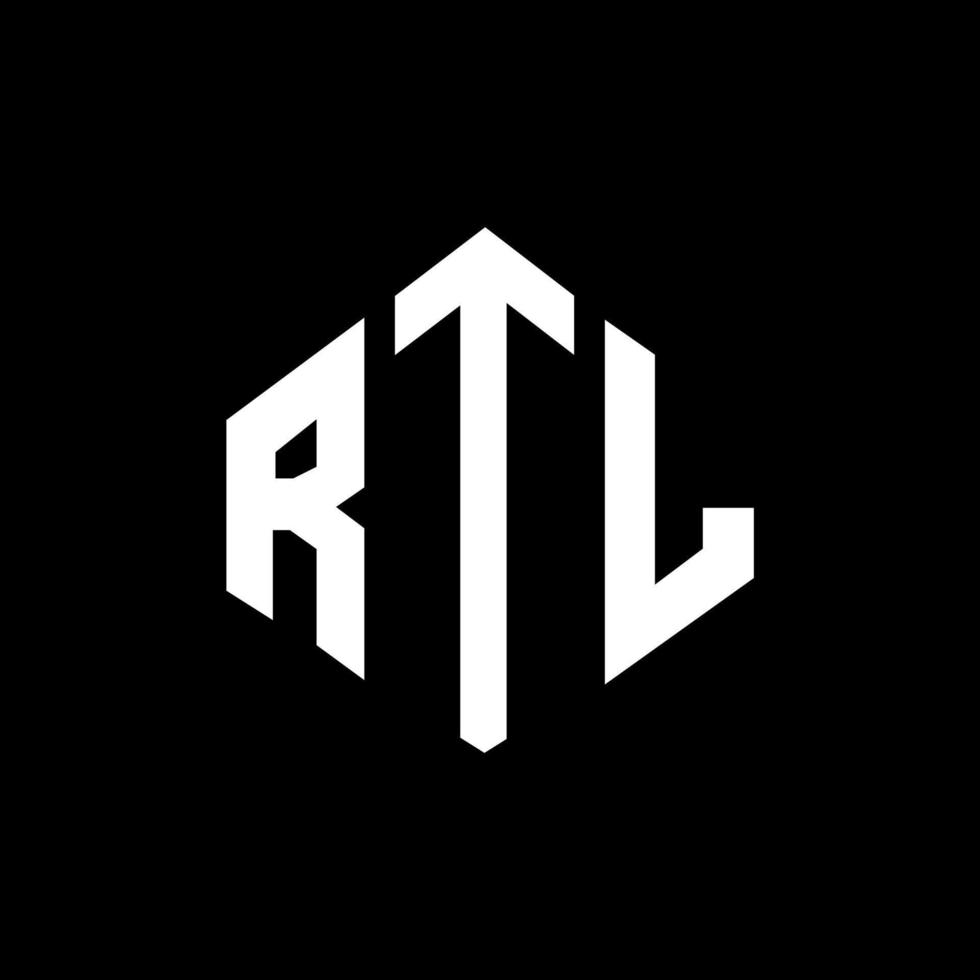 design de logotipo de carta rtl com forma de polígono. rtl polígono e design de logotipo em forma de cubo. modelo de logotipo de vetor hexágono rtl cores brancas e pretas. rtl monograma, logotipo de negócios e imóveis.