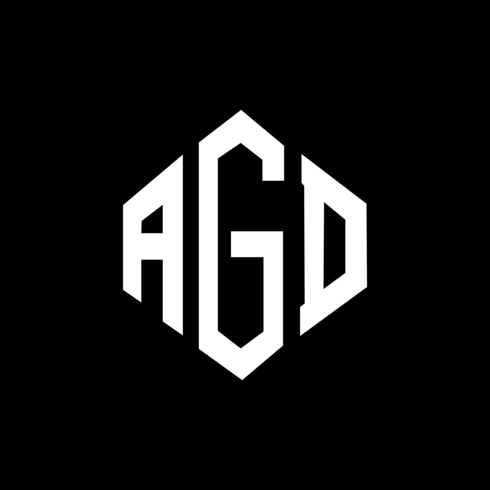 design de logotipo de carta agd com forma de polígono. agd polígono e design de logotipo em forma de cubo. modelo de logotipo de vetor hexágono agd cores brancas e pretas. agd monograma, logotipo de negócios e imóveis.