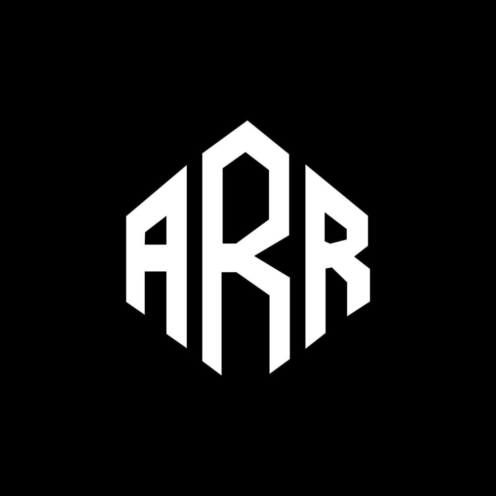 design de logotipo de carta arr com forma de polígono. arr polígono e design de logotipo em forma de cubo. modelo de logotipo de vetor hexágono arr cores brancas e pretas. monograma arr, logotipo de negócios e imóveis.