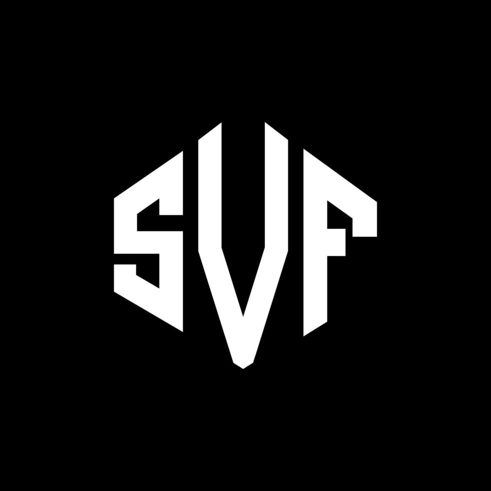 design de logotipo de carta svf com forma de polígono. svf polígono e design de logotipo em forma de cubo. modelo de logotipo de vetor hexágono svf cores brancas e pretas. svf monograma, logotipo de negócios e imóveis.