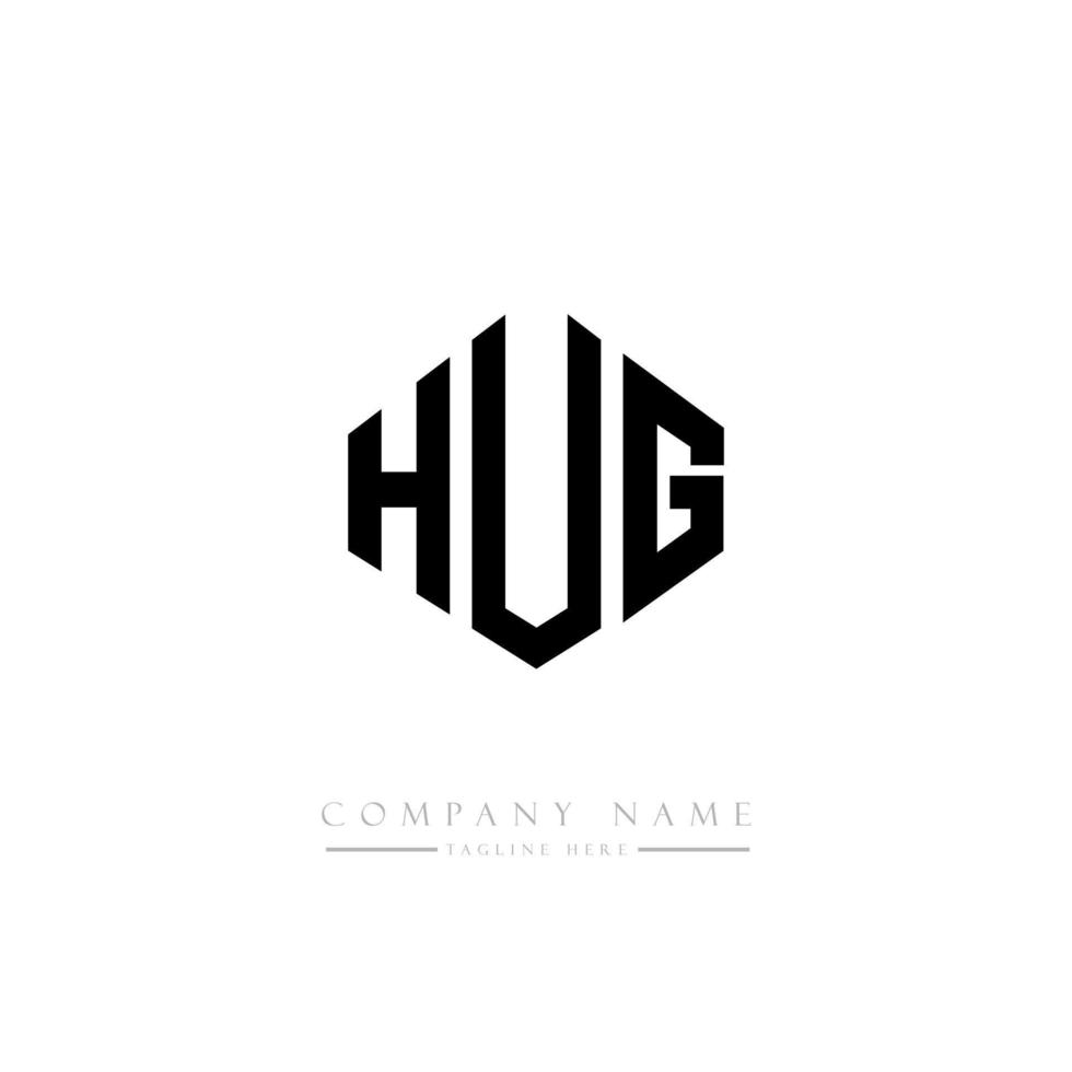 abraço design de logotipo de carta com forma de polígono. abraço polígono e design de logotipo em forma de cubo. abraço modelo de logotipo de vetor hexágono cores brancas e pretas. abraço monograma, logotipo de negócios e imóveis.