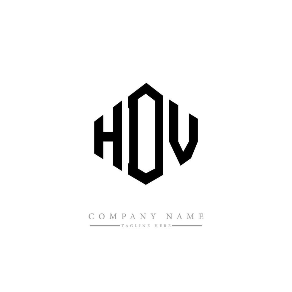 design de logotipo de carta hdv com forma de polígono. polígono hdv e design de logotipo em forma de cubo. modelo de logotipo de vetor hdv hexágono cores brancas e pretas. monograma hdv, logotipo de negócios e imóveis.