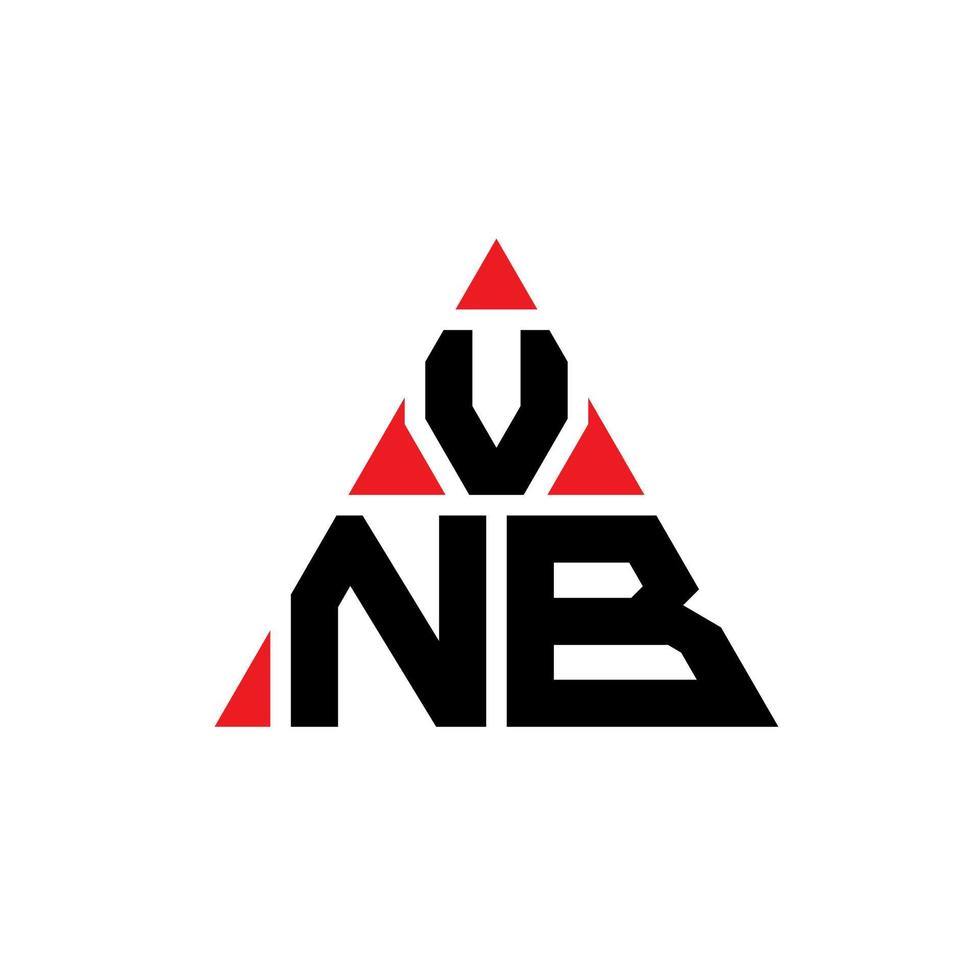design de logotipo de letra de triângulo vnb com forma de triângulo. monograma de design de logotipo de triângulo vnb. modelo de logotipo de vetor de triângulo vnb com cor vermelha. logotipo triangular vnb logotipo simples, elegante e luxuoso.