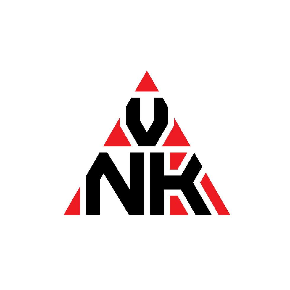 design de logotipo de letra de triângulo vnk com forma de triângulo. monograma de design de logotipo de triângulo vnk. modelo de logotipo de vetor de triângulo vnk com cor vermelha. logotipo triangular vnk logotipo simples, elegante e luxuoso.