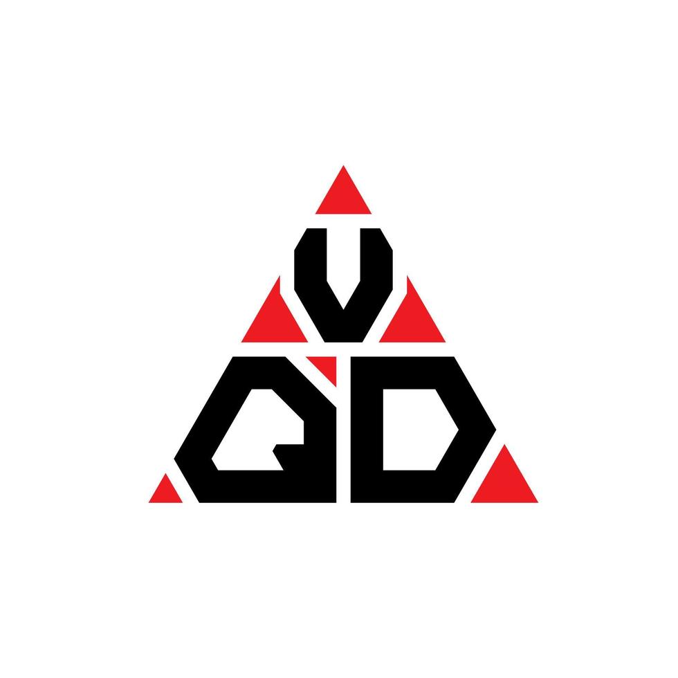 design de logotipo de letra de triângulo vqd com forma de triângulo. monograma de design de logotipo de triângulo vqd. modelo de logotipo de vetor de triângulo vqd com cor vermelha. logotipo triangular vqd logotipo simples, elegante e luxuoso.
