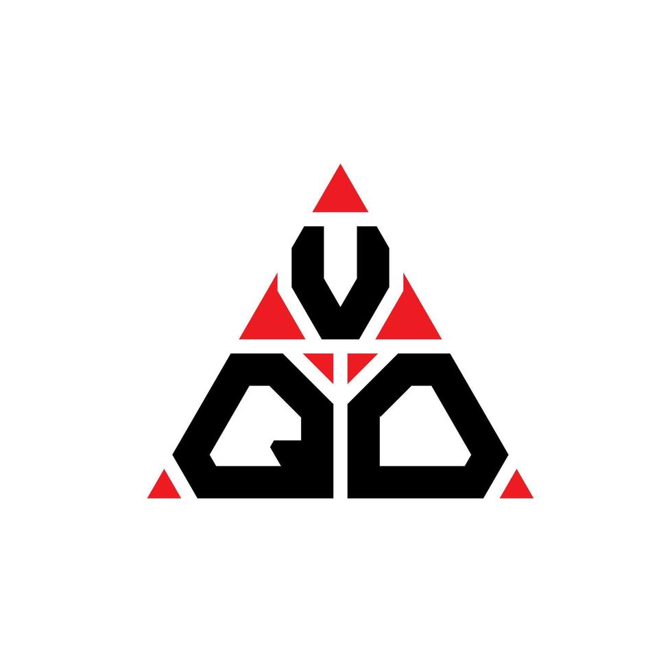design de logotipo de letra de triângulo vqo com forma de triângulo. monograma de design de logotipo de triângulo vqo. modelo de logotipo de vetor de triângulo vqo com cor vermelha. logotipo triangular vqo logotipo simples, elegante e luxuoso.