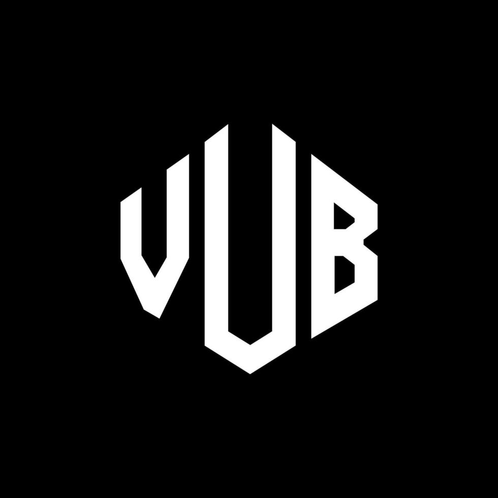 design de logotipo de letra vub com forma de polígono. vub polígono e design de logotipo em forma de cubo. vub hexágono modelo de logotipo de vetor cores brancas e pretas. Vub monograma, logotipo de negócios e imóveis.