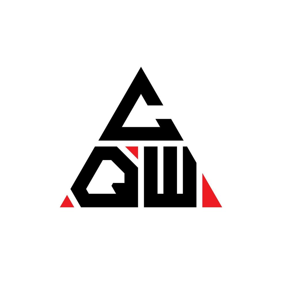 design de logotipo de letra triângulo cqw com forma de triângulo. monograma de design de logotipo de triângulo cqw. modelo de logotipo de vetor de triângulo cqw com cor vermelha. logotipo triangular cqw logotipo simples, elegante e luxuoso.