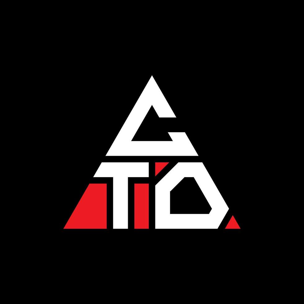 design de logotipo de letra de triângulo cto com forma de triângulo. monograma de design de logotipo de triângulo cto. modelo de logotipo de vetor de triângulo cto com cor vermelha. cto logotipo triangular logotipo simples, elegante e luxuoso.