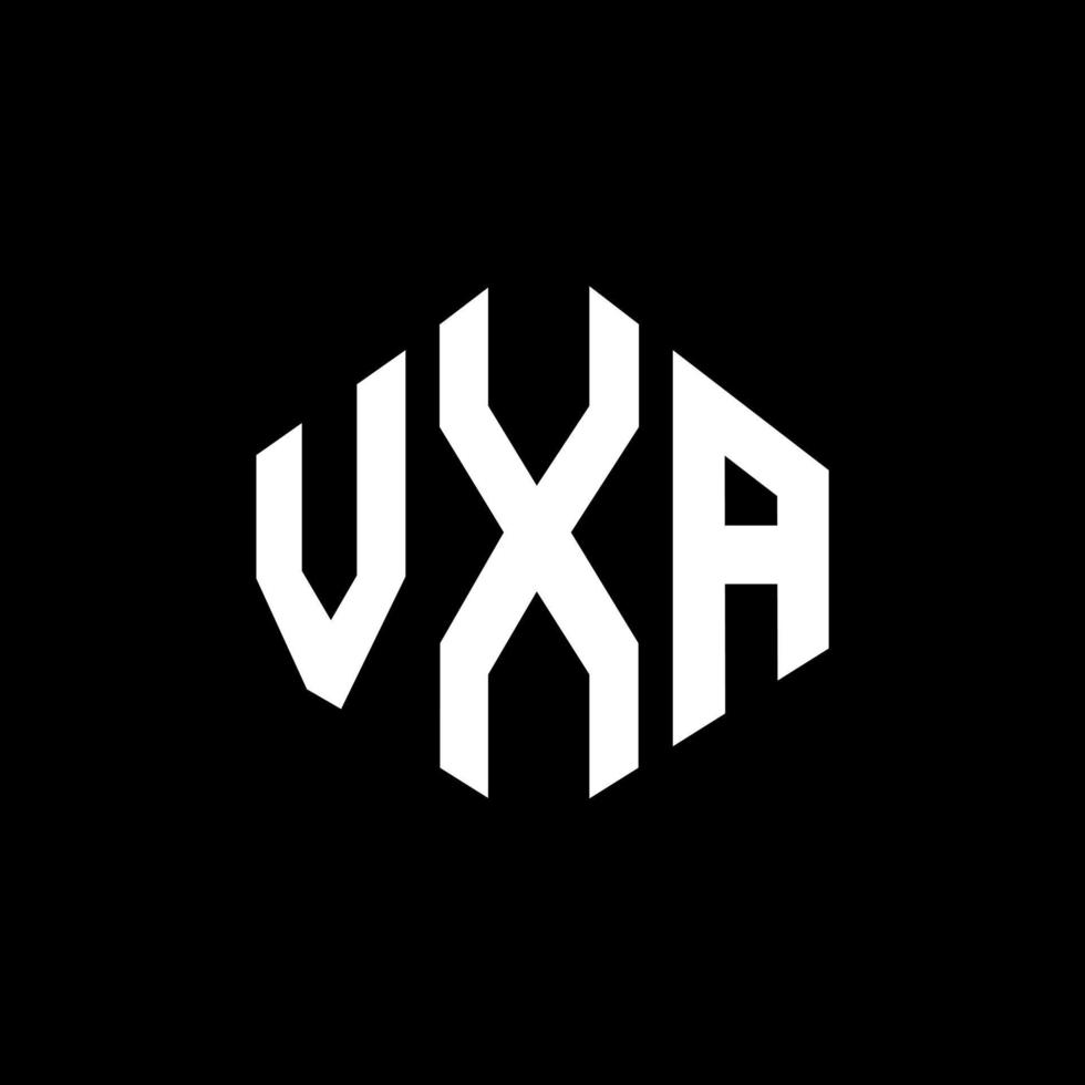 design de logotipo de carta vxa com forma de polígono. vxa polígono e design de logotipo em forma de cubo. vxa hexágono modelo de logotipo de vetor cores brancas e pretas. monograma vxa, logotipo de negócios e imóveis.