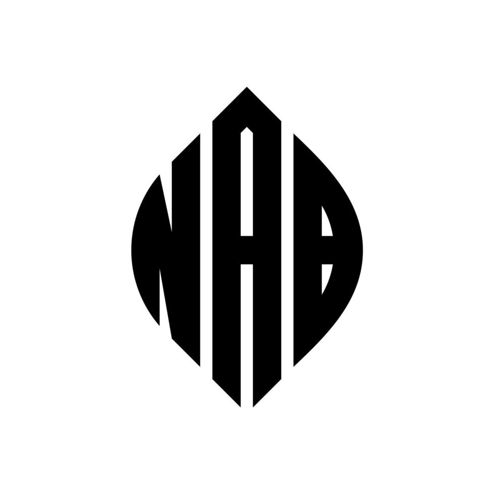 nab design de logotipo de carta de círculo com forma de círculo e elipse. nab letras de elipse com estilo tipográfico. as três iniciais formam um logotipo circular. nab círculo emblema abstrato monograma carta marca vetor. vetor