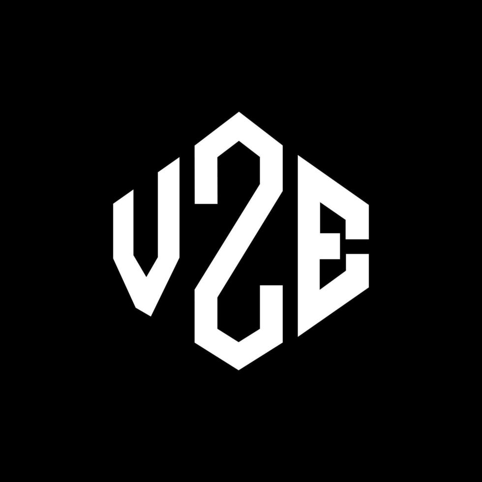 design de logotipo de carta vze com forma de polígono. vze polígono e design de logotipo em forma de cubo. vze modelo de logotipo de vetor hexágono cores brancas e pretas. monograma vze, logotipo de negócios e imóveis.