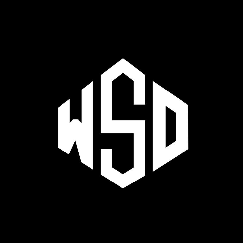 design de logotipo de carta wso com forma de polígono. wso design de logotipo em forma de polígono e cubo. modelo de logotipo de vetor hexágono wso cores brancas e pretas. Wso monograma, logotipo de negócios e imóveis.