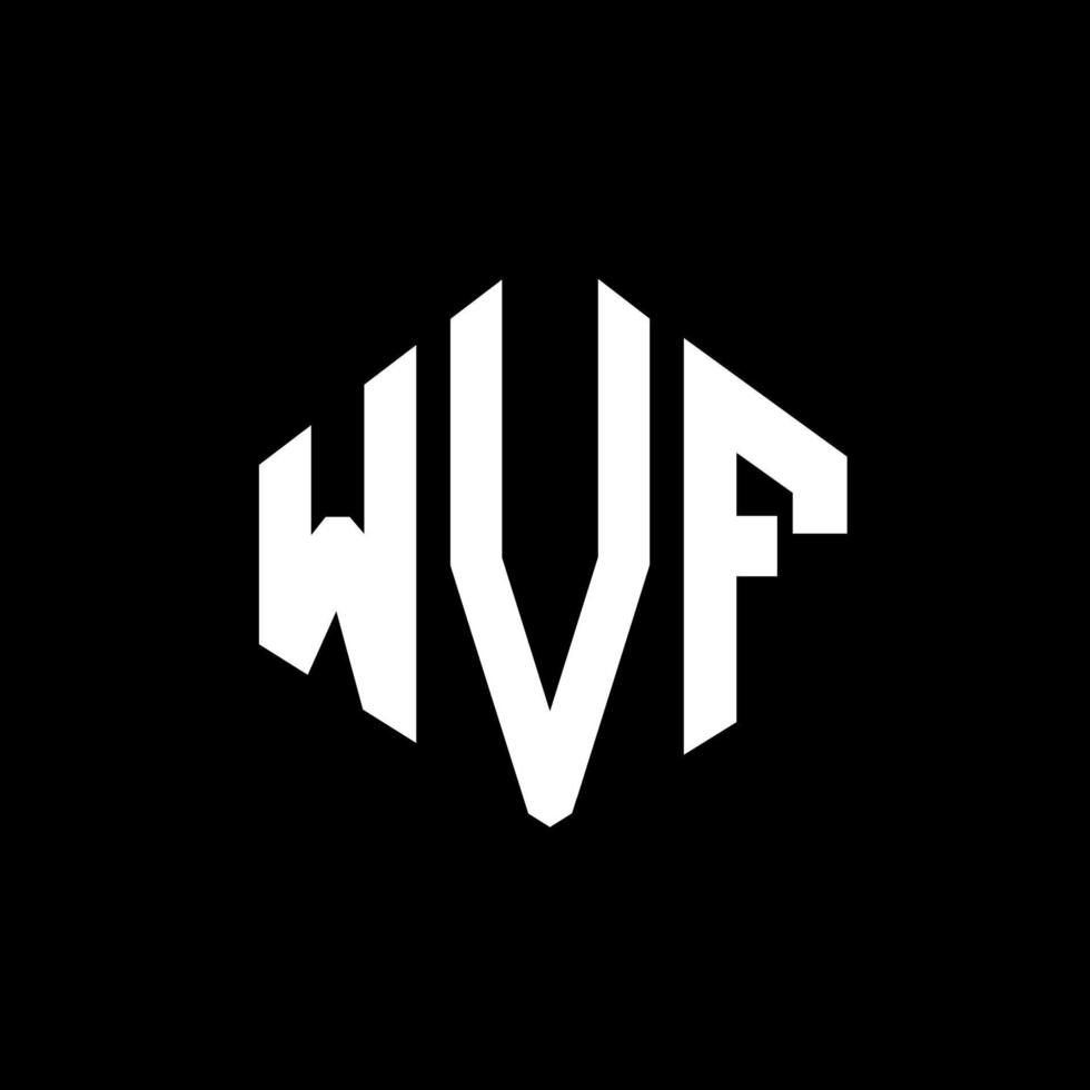 design de logotipo de carta wvf com forma de polígono. wvf polígono e design de logotipo em forma de cubo. modelo de logotipo de vetor hexágono wvf cores brancas e pretas. monograma wvf, logotipo de negócios e imóveis.