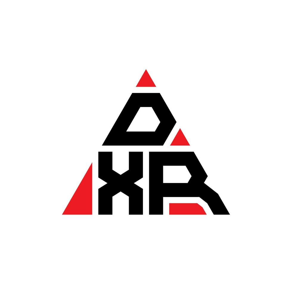 design de logotipo de letra de triângulo dxr com forma de triângulo. monograma de design de logotipo de triângulo dxr. modelo de logotipo de vetor de triângulo dxr com cor vermelha. logotipo triangular dxr logotipo simples, elegante e luxuoso.
