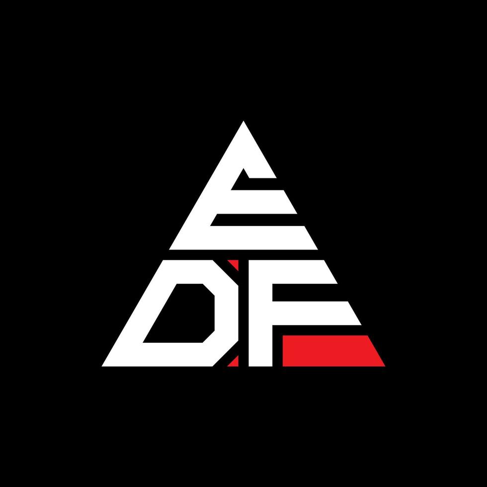 design de logotipo de letra triângulo edf com forma de triângulo. monograma de design de logotipo de triângulo edf. modelo de logotipo de vetor triângulo edf com cor vermelha. logotipo triangular edf logotipo simples, elegante e luxuoso.