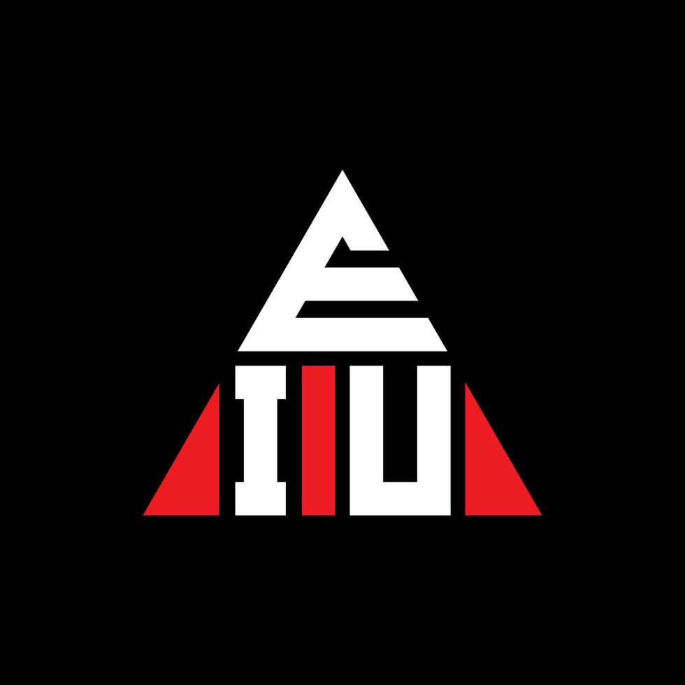 design de logotipo de letra de triângulo eiu com forma de triângulo. monograma de design de logotipo de triângulo eiu. modelo de logotipo de vetor de triângulo eiu com cor vermelha. logotipo triangular eiu logotipo simples, elegante e luxuoso.
