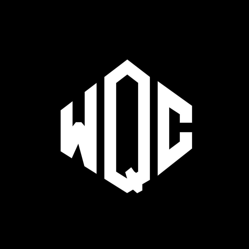 design de logotipo de letra wqc com forma de polígono. wqc polígono e design de logotipo em forma de cubo. wqc hexagon vector logo template cores brancas e pretas. monograma wqc, logotipo de negócios e imóveis.