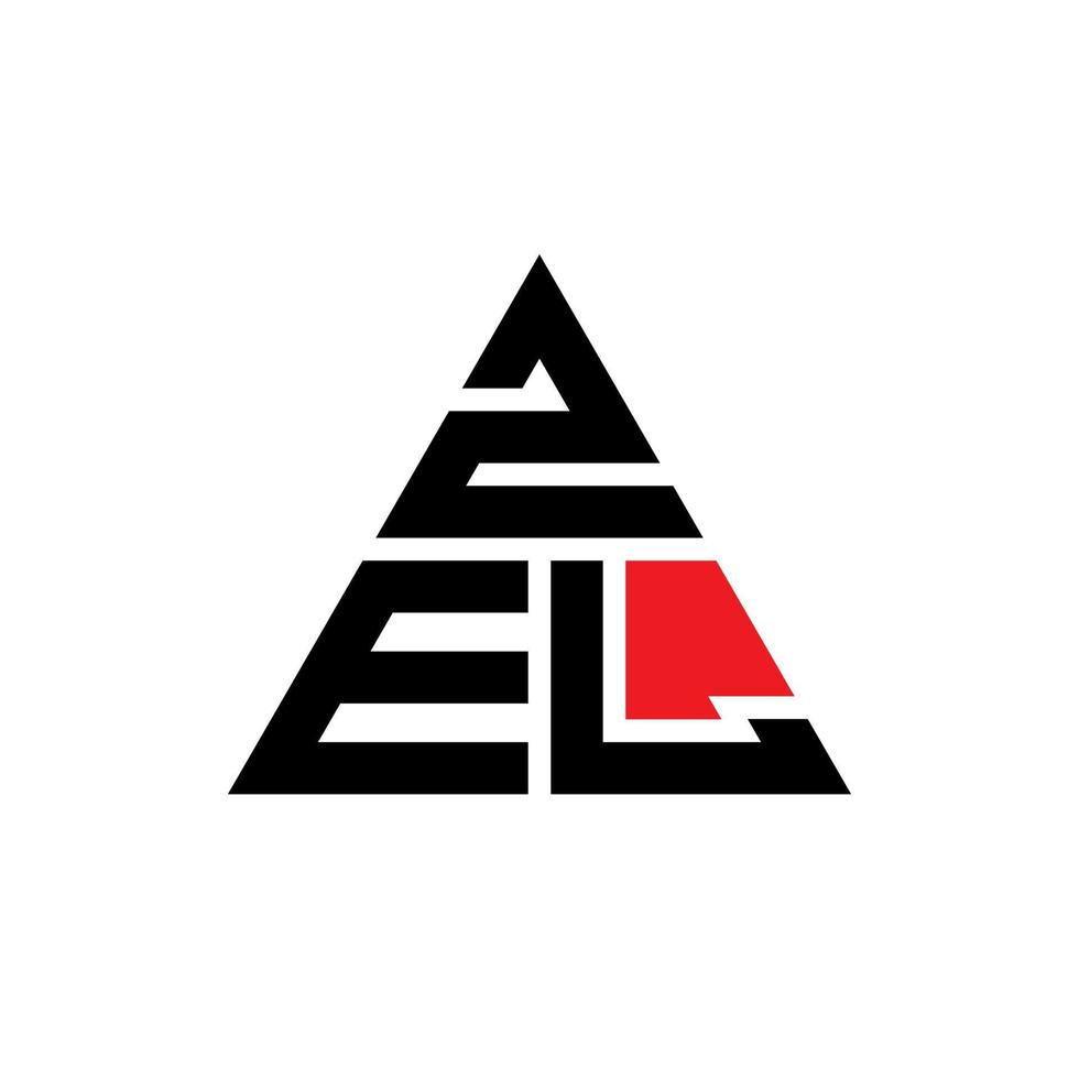 design de logotipo de letra triângulo zel com forma de triângulo. monograma de design de logotipo de triângulo zel. modelo de logotipo de vetor de triângulo zel com cor vermelha. logotipo triangular zel logotipo simples, elegante e luxuoso.