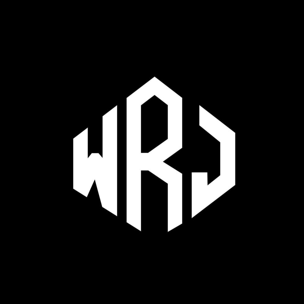 design de logotipo de carta wrj com forma de polígono. wrj polígono e design de logotipo em forma de cubo. wrj hexágono modelo de logotipo de vetor cores brancas e pretas. wrj monograma, logotipo de negócios e imóveis.