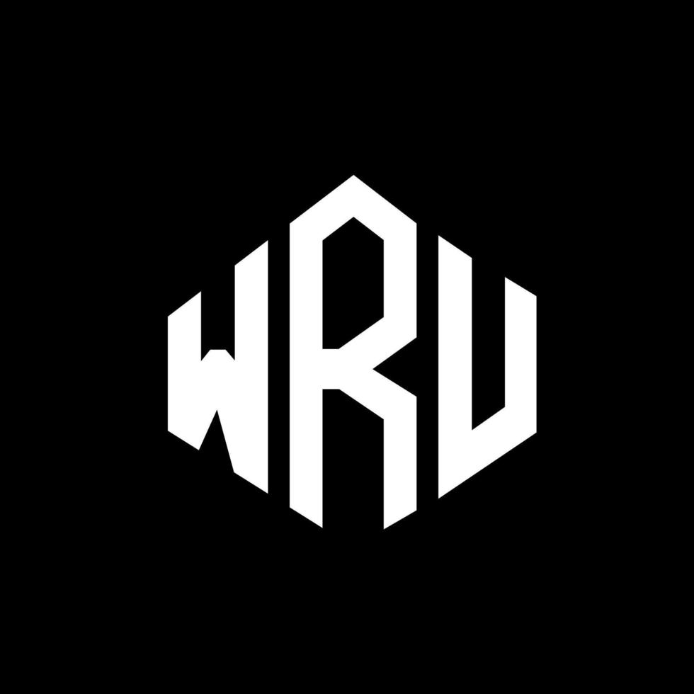 design de logotipo de carta wru com forma de polígono. wru polígono e design de logotipo em forma de cubo. wru hexágono modelo de logotipo de vetor cores brancas e pretas. wru monograma, logotipo de negócios e imóveis.