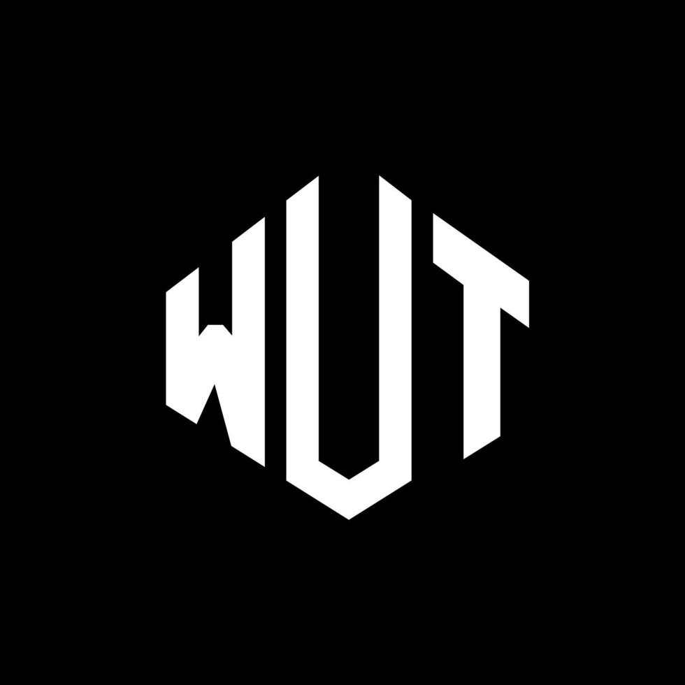 design de logotipo de carta wut com forma de polígono. wut polígono e design de logotipo em forma de cubo. wut modelo de logotipo de vetor hexágono cores brancas e pretas. wut monograma, logotipo de negócios e imóveis.