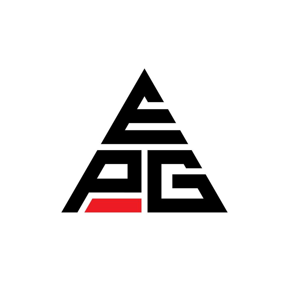 design de logotipo de letra triângulo epg com forma de triângulo. monograma de design de logotipo de triângulo epg. modelo de logotipo de vetor de triângulo epg com cor vermelha. logotipo triangular epg logotipo simples, elegante e luxuoso.