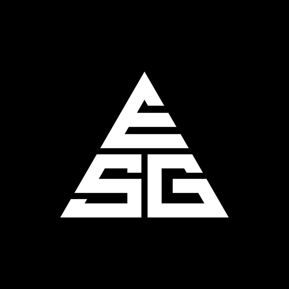 design de logotipo de letra triângulo esg com forma de triângulo. monograma de design de logotipo de triângulo esg. modelo de logotipo de vetor de triângulo esg com cor vermelha. logotipo triangular esg logotipo simples, elegante e luxuoso.