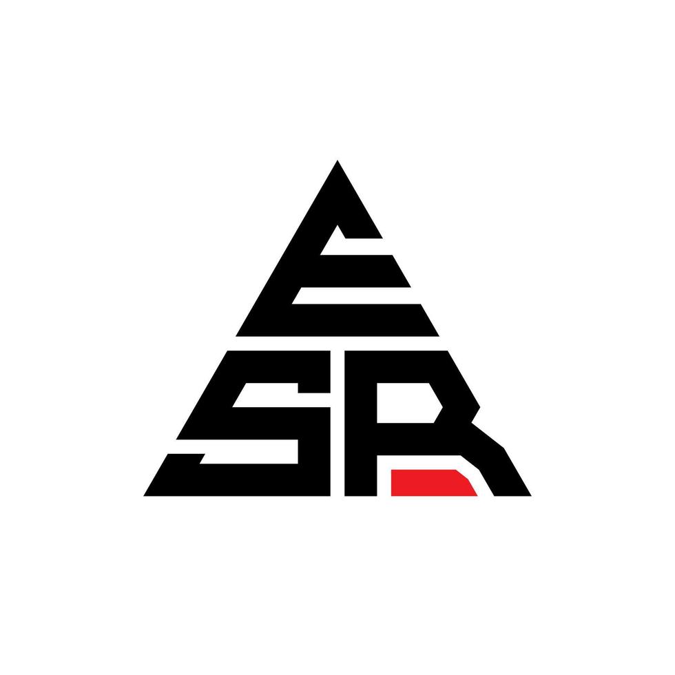 design de logotipo de letra triângulo esr com forma de triângulo. monograma de design de logotipo de triângulo esr. modelo de logotipo de vetor de triângulo esr com cor vermelha. esr logotipo triangular logotipo simples, elegante e luxuoso.