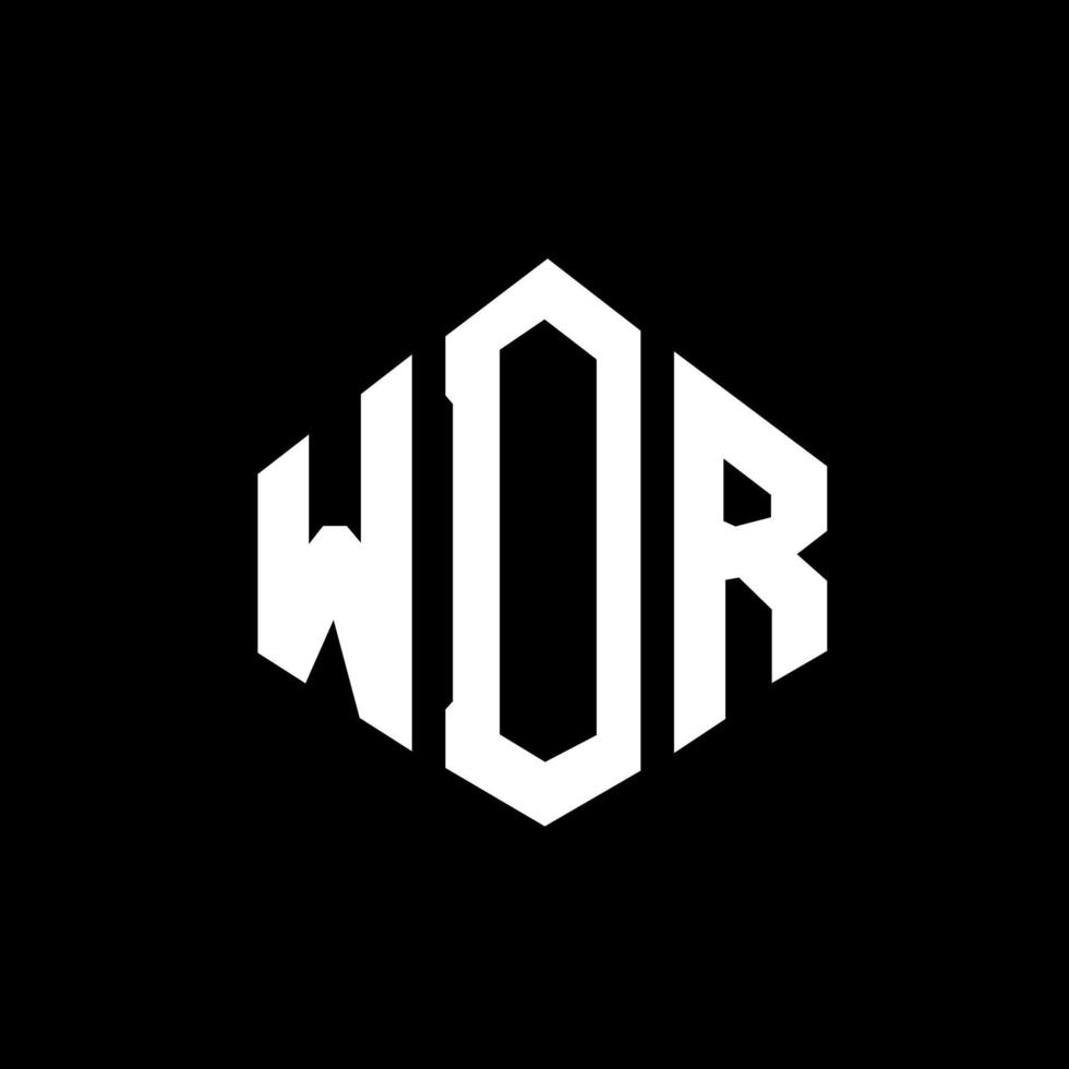 design de logotipo de carta wdr com forma de polígono. wdr polígono e design de logotipo em forma de cubo. modelo de logotipo de vetor hexágono wdr cores brancas e pretas. wdr monograma, logotipo de negócios e imóveis.