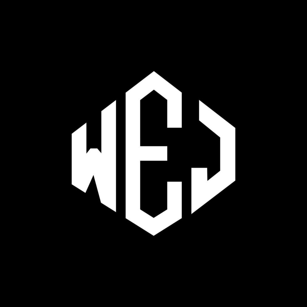 design de logotipo de carta wej com forma de polígono. Wej polígono e design de logotipo em forma de cubo. wej hexágono modelo de logotipo de vetor cores brancas e pretas. Wej monograma, logotipo de negócios e imóveis.