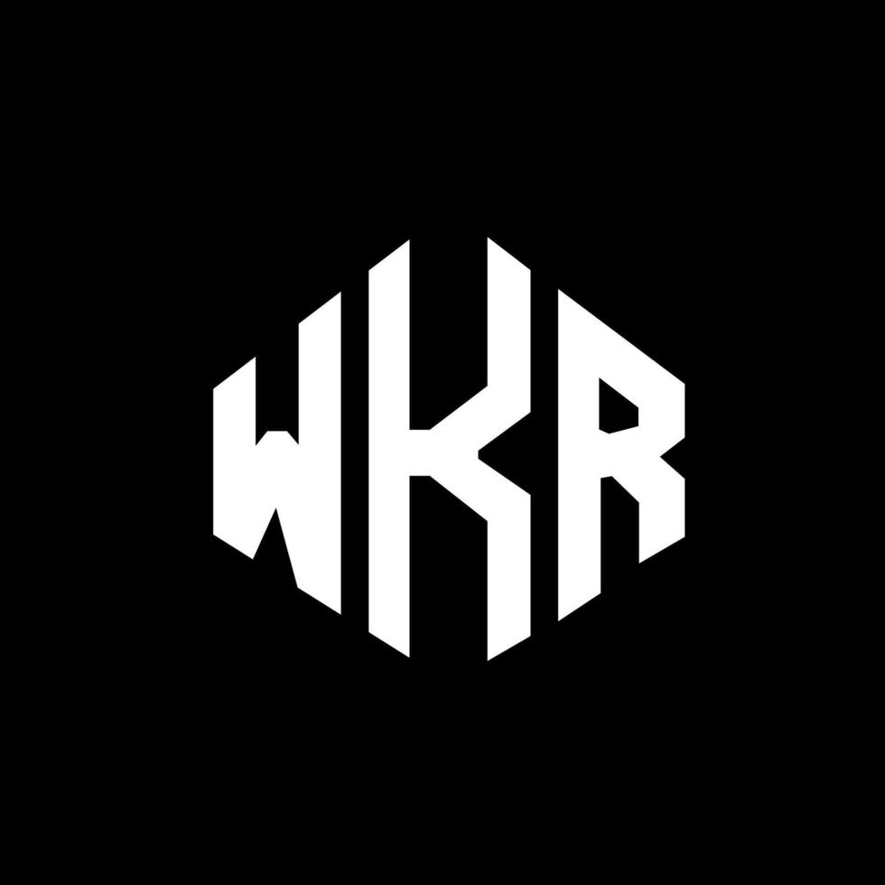 design de logotipo de carta wkr com forma de polígono. wkr polígono e design de logotipo em forma de cubo. modelo de logotipo de vetor hexágono wkr cores brancas e pretas. monograma wkr, logotipo de negócios e imóveis.