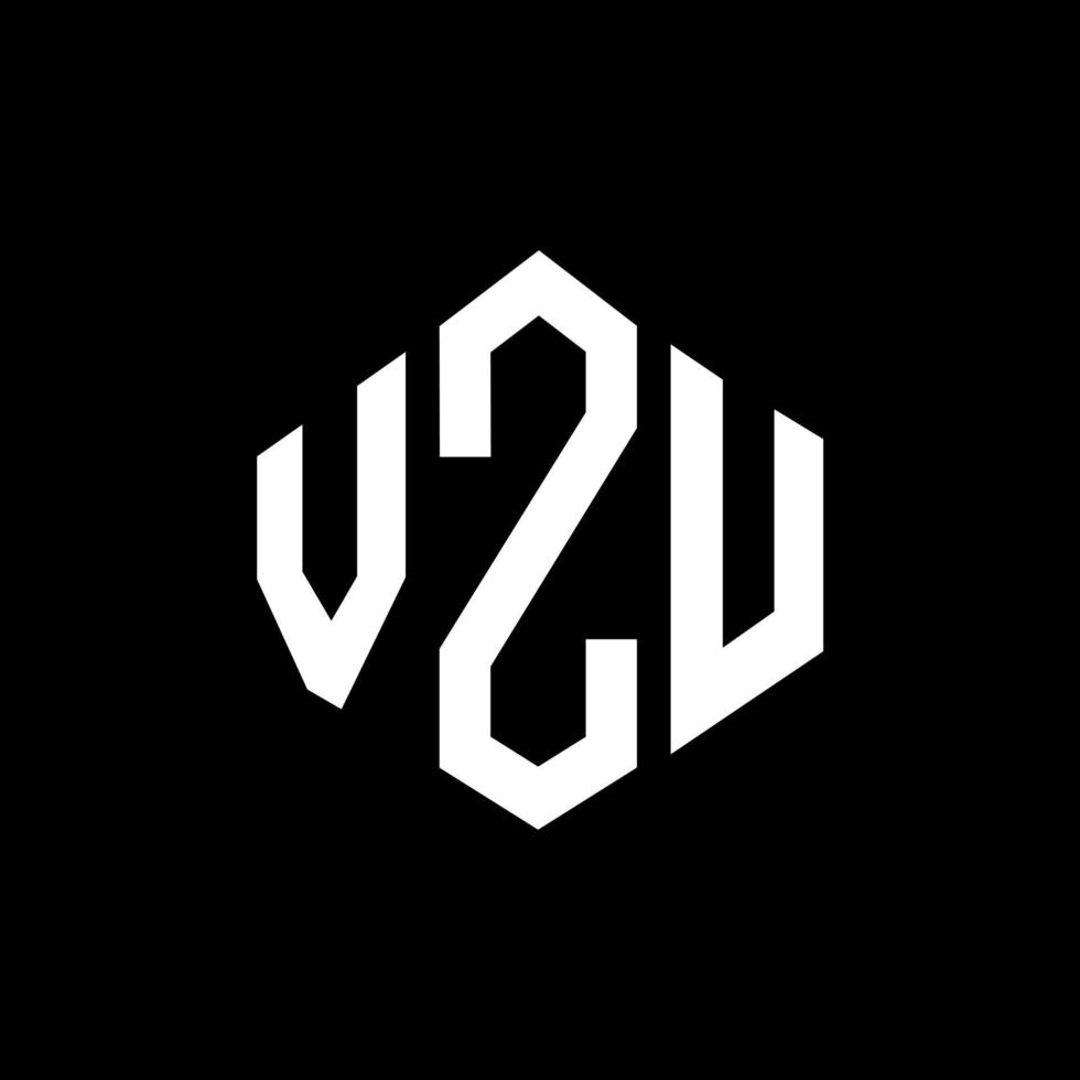 design de logotipo de letra vzu com forma de polígono. vzu polígono e design de logotipo em forma de cubo. vzu hexágono modelo de logotipo de vetor cores brancas e pretas. monograma vzu, logotipo de negócios e imóveis.