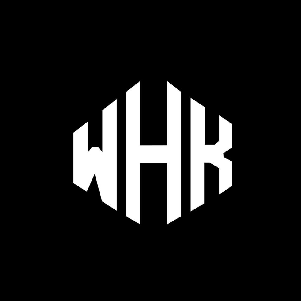 design de logotipo de letra whk com forma de polígono. whk polígono e design de logotipo em forma de cubo. whk modelo de logotipo de vetor hexágono cores brancas e pretas. Wk monograma, logotipo de negócios e imóveis.